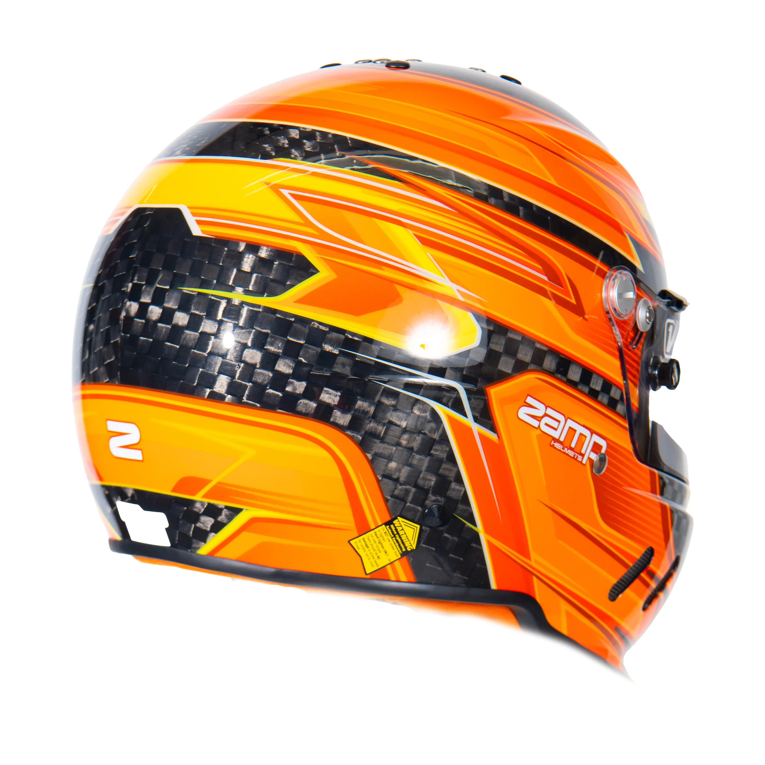 RZ-67 Pro Series-Carbon Fiber-Orange Graphic Helmet - Image 4