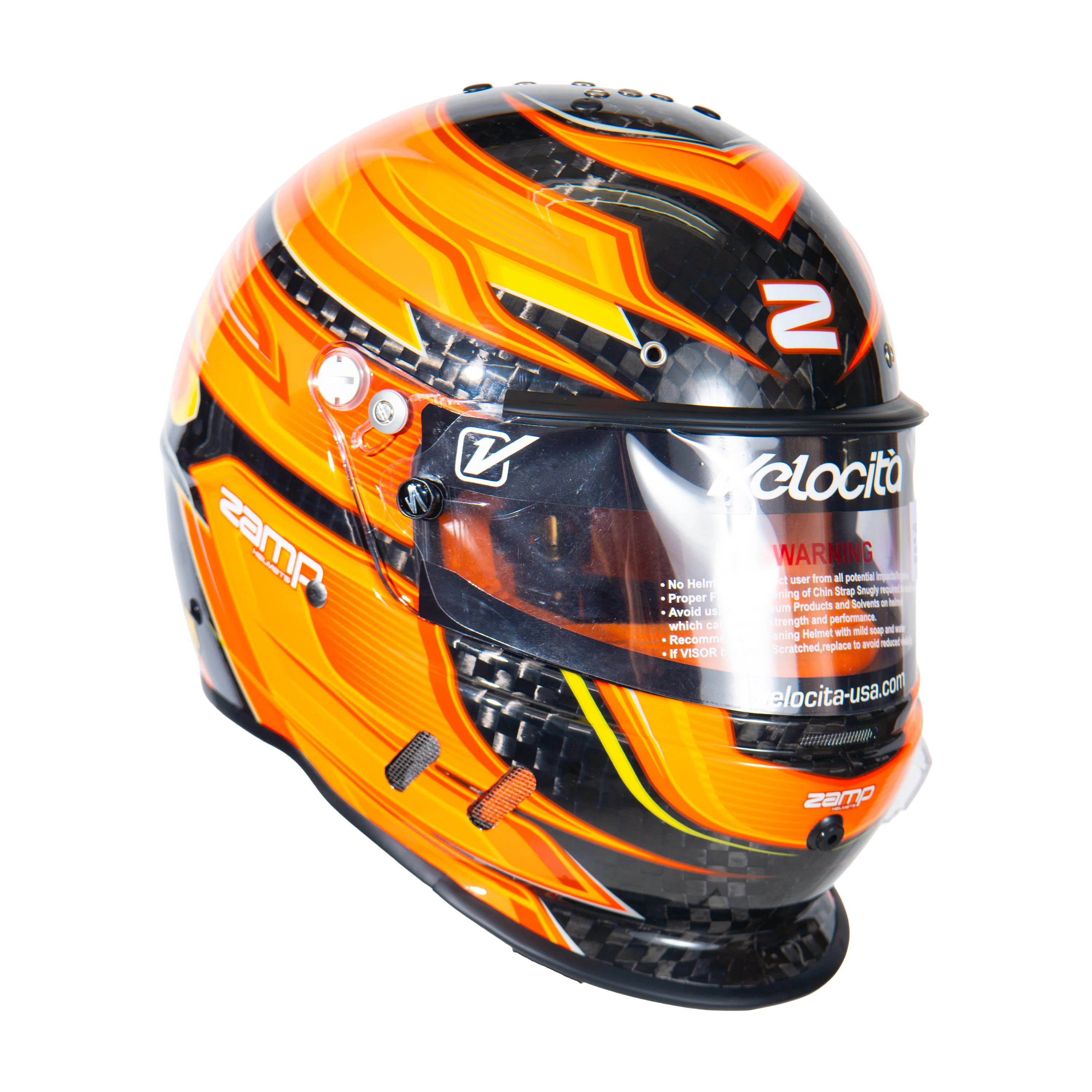 RZ-67 Pro Series-Carbon Fiber-Orange Graphic Helmet - Image 5