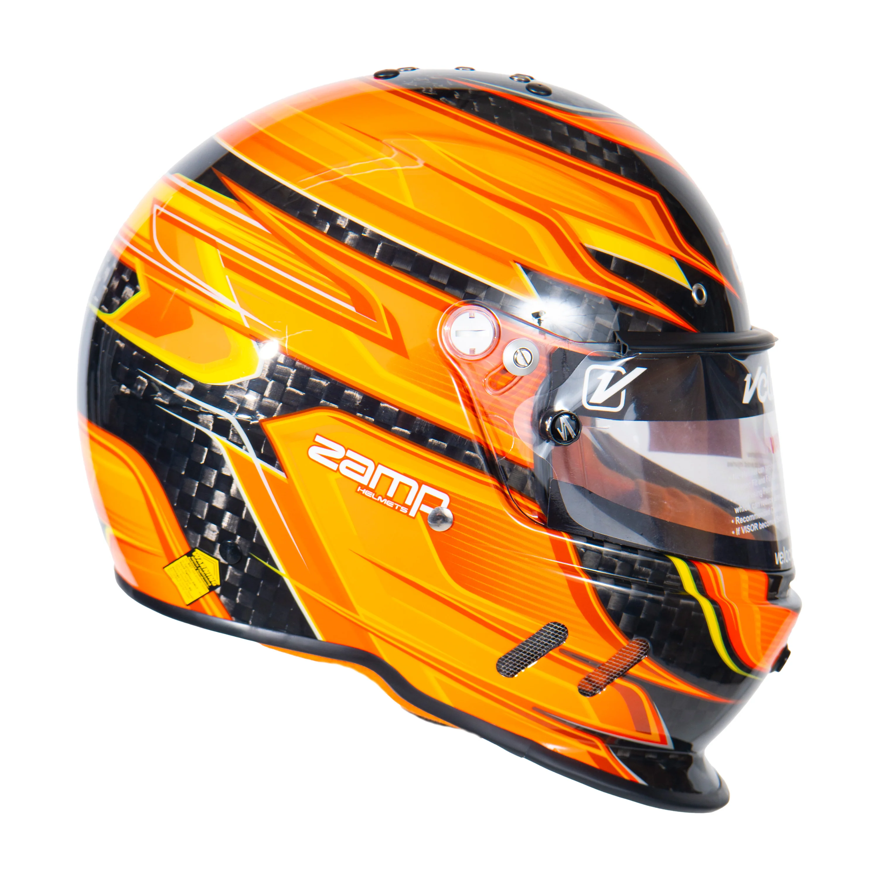 RZ-67 Pro Series-Carbon Fiber-Orange Graphic Helmet - Image 6