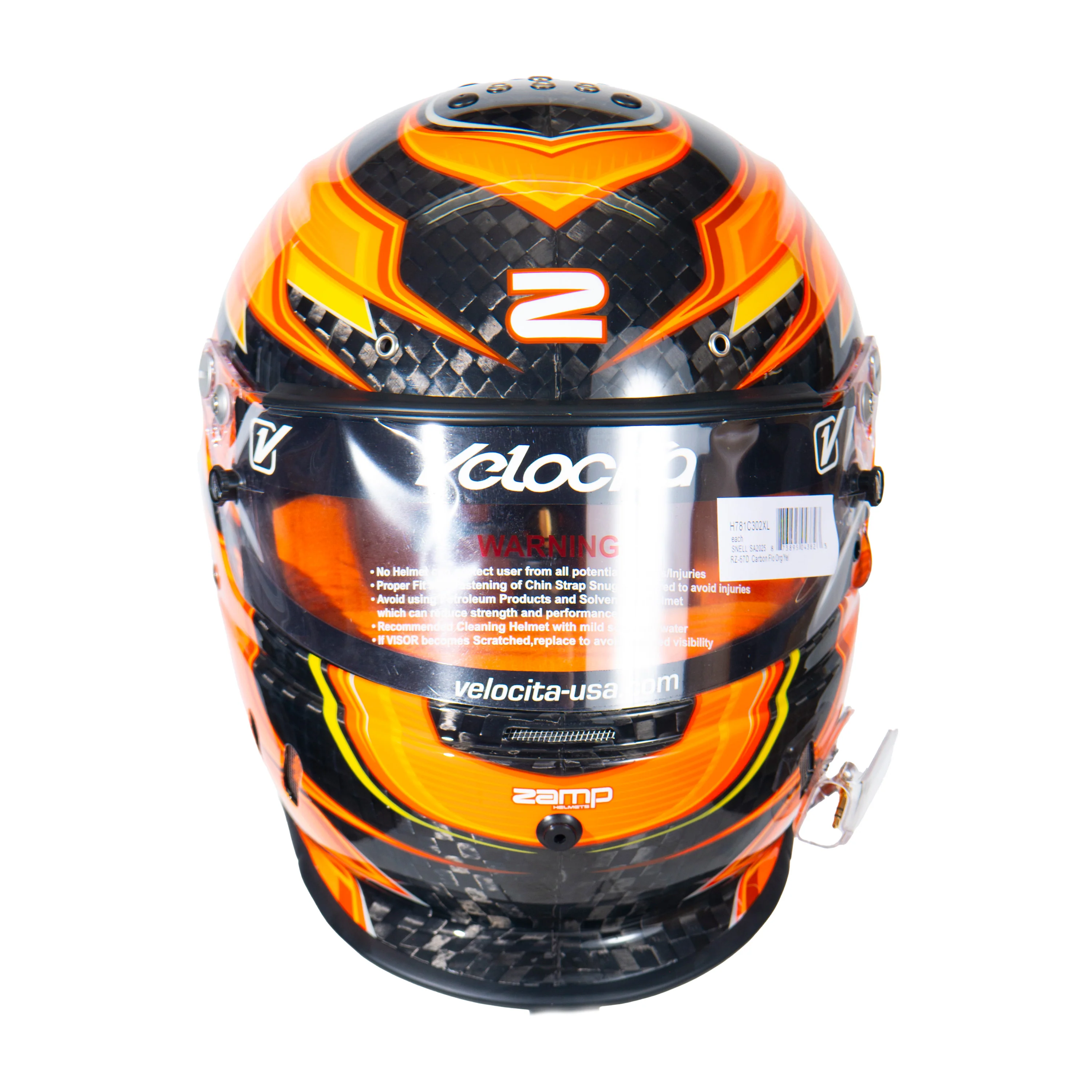 RZ-67 Pro Series-Carbon Fiber-Orange Graphic Helmet - Image 7